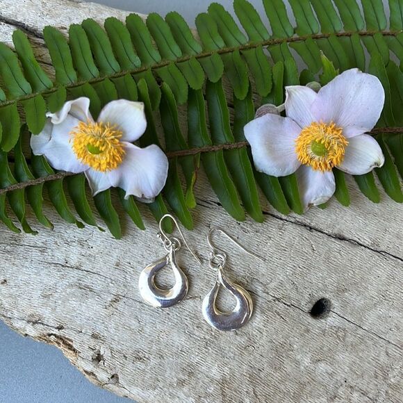 SILVER DROP EARRINGS   - Picture 2 of 3